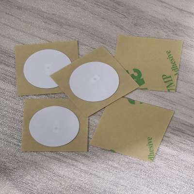 Small circular NFC sticker for access control with optional material